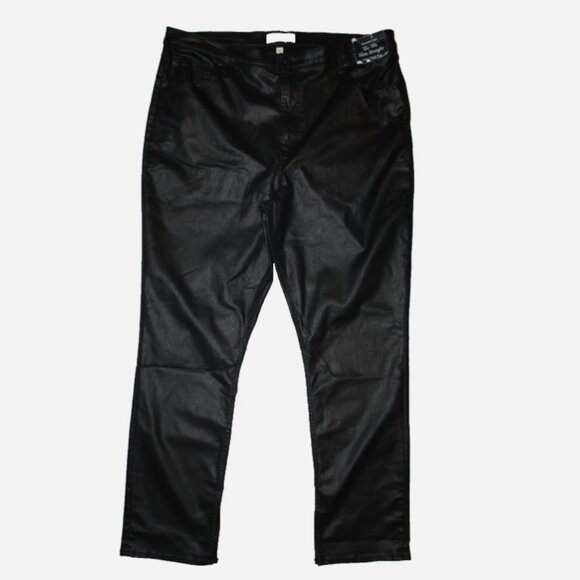 Abercrombie & Fitch Black Jeans Coated Pants Slim Straight Ultra High Rise 20 - Picture 1 of 5